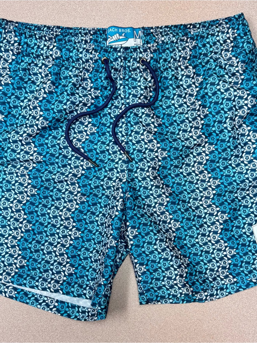 Beach Bros Men’s Turtle Ombre Swim Surf Beach Shorts Trunks Sz M